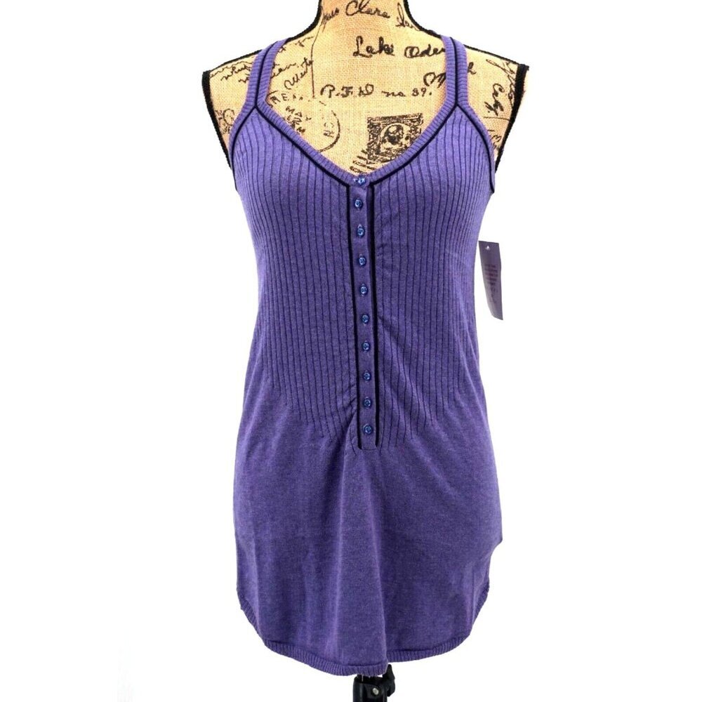 Urban Outfitters Hawks Top Women Extra Small Purple Knit Racerback Tank Cotton